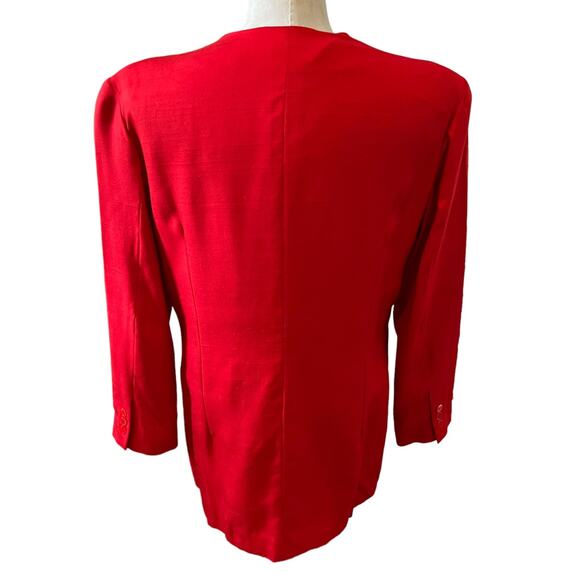 Vintage Colours by Alexander Julian silk blazer red 14 - Picture 4 of 5